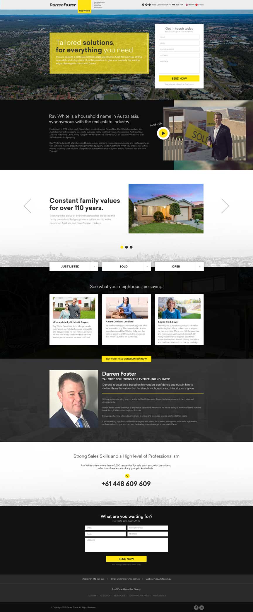 Ray White Agent website design