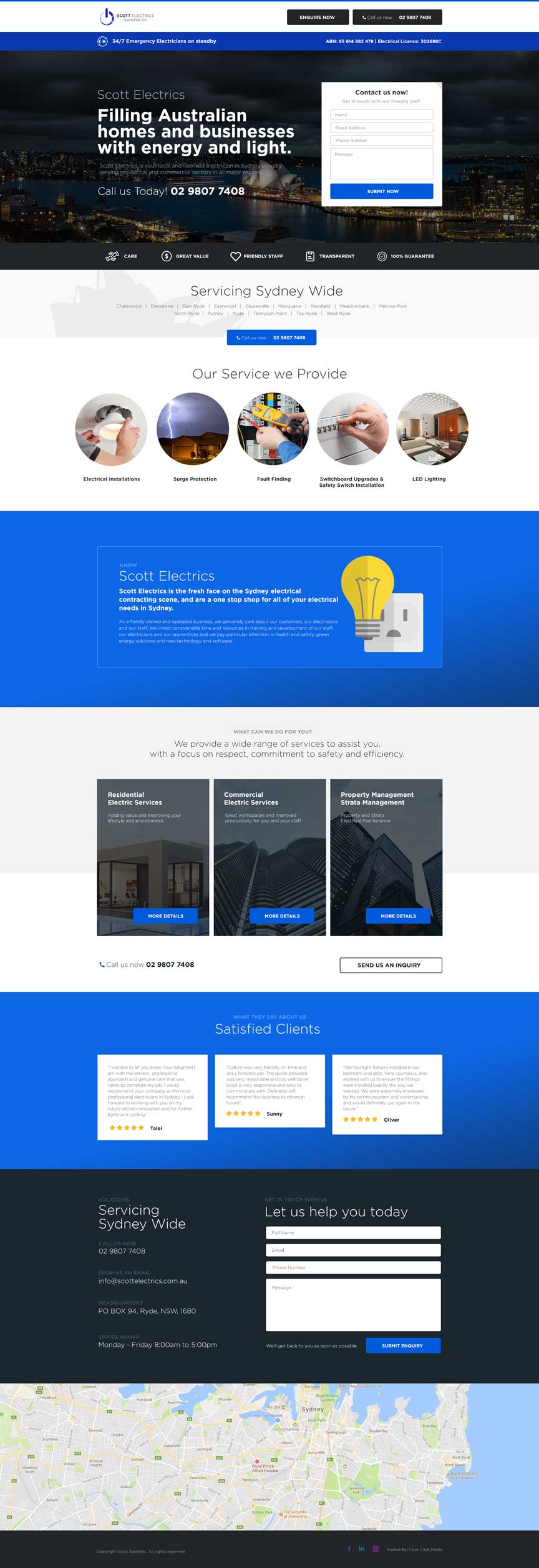 Scott Electrics Website design