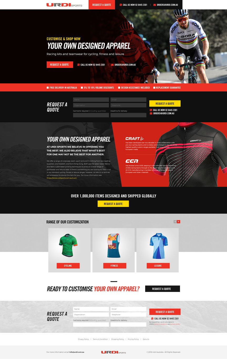 Urdi Sports website design